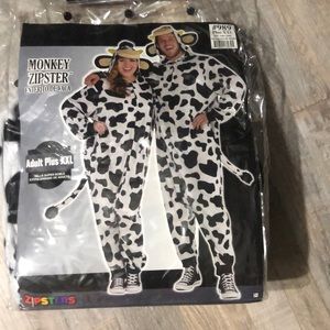 Zipster Cow Costume Jumpsuit Adult XXL